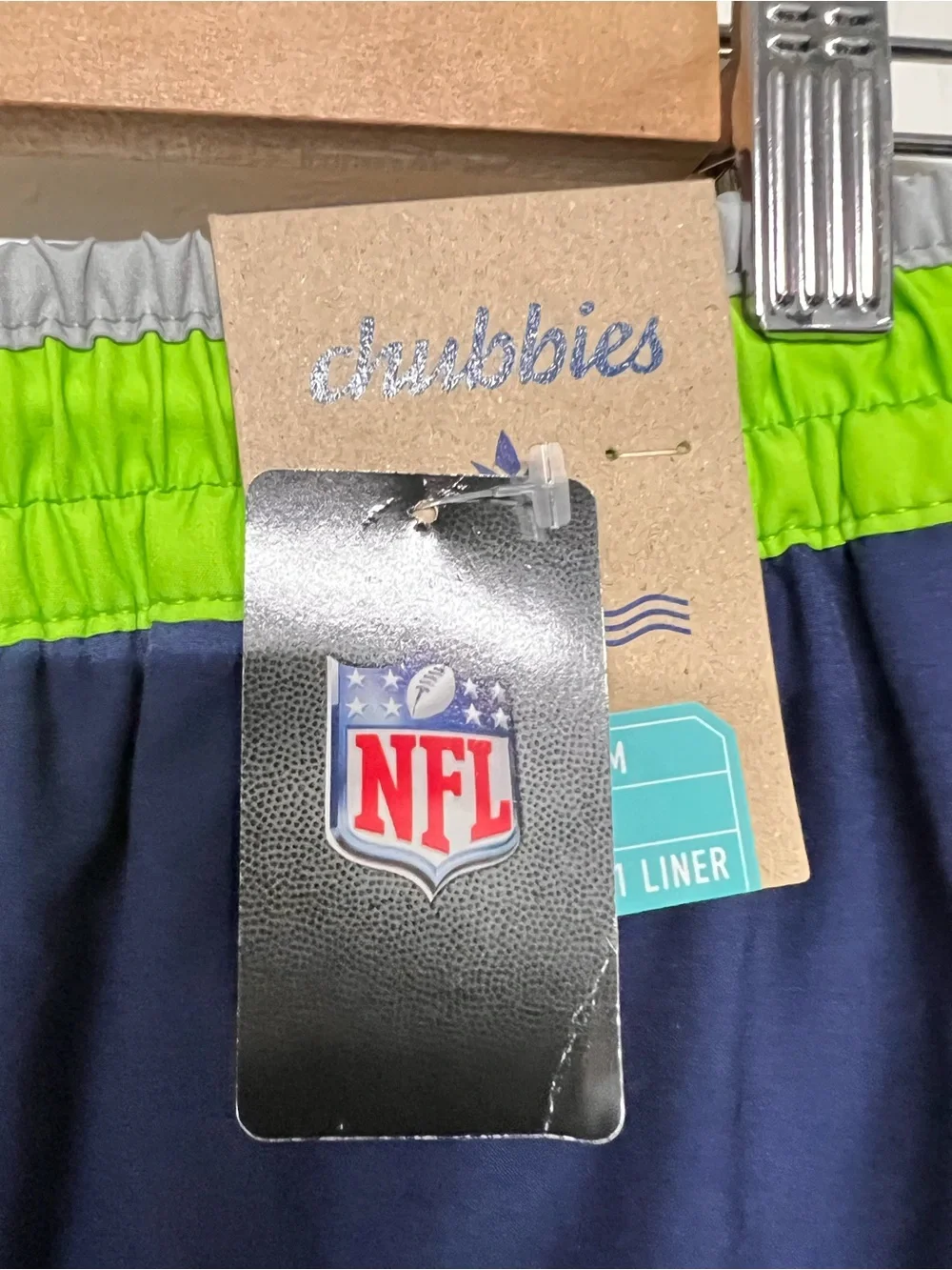 New Chubbies Navy Seattle Seahawks Lined Swim Trunks‎ Shorts 5.5”